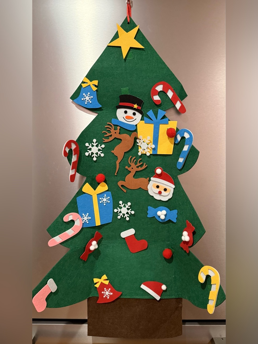 DIY Felt Holiday Tree with Colorful Felt Ornaments